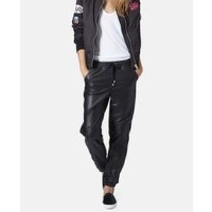 h&m leather joggers